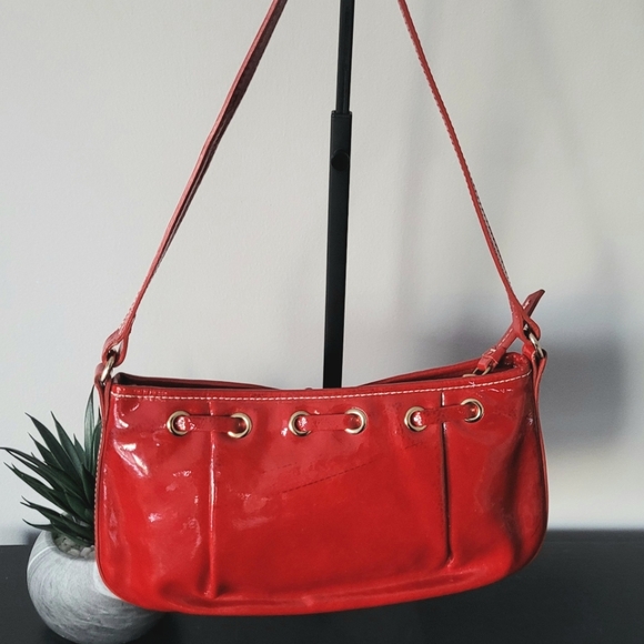 Dooney &  Bourke Red Patent Leather Shoulder Bag - Picture 5 of 7